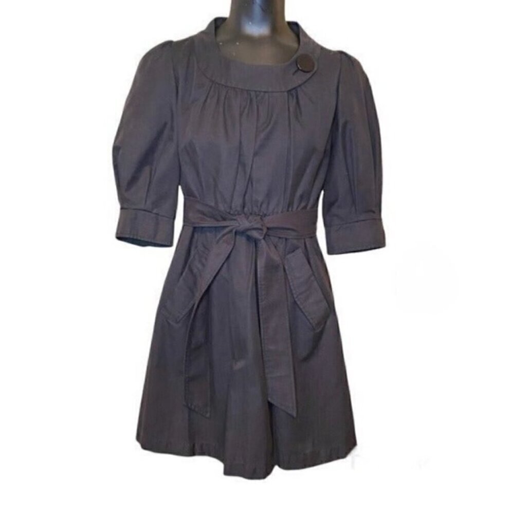 Bread n Butter Black Cotton Blend Dress Coat